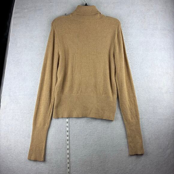 Apt9 Long Sleeve Turtleneck Sweater Womens Large Nylon Metallic Soft Camel Nubby - Picture 10 of 12